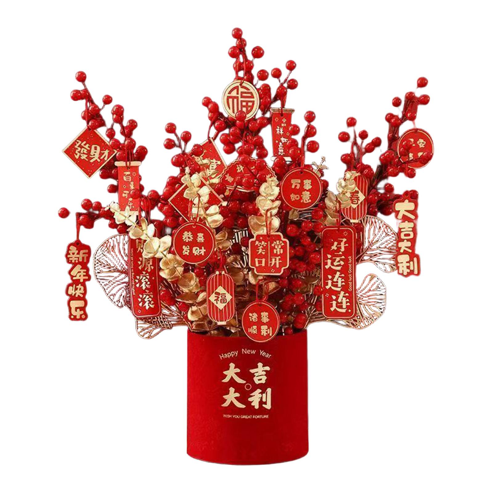 

Artificial Bonsai Table Centerpiece Floral Arrangement Farmhouse Gift for Home Autumn Decoration and Chinese New Year