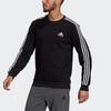 Adidas Essentials Fleece 3-Stripes Sweatshirt Black/White Men Streetwear GK9106