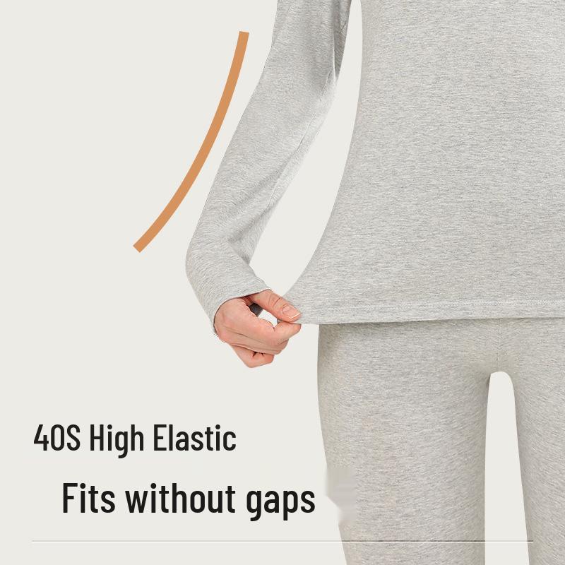10A Antibacterial Women's Slim Fit Pure Cotton Autumn Innerwear Set - Base Layer, Plus Size