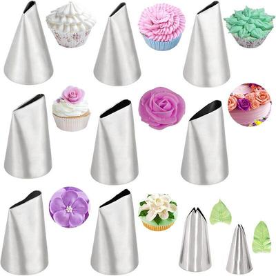 10-teiliges Rosen-Spritzbeutel-Set, 304 Lebensmittelqualität Edelstahl, Versand am selben Tag