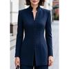 kankeirr Women's Vintage Casual Solid Color Print Autumn Winter Long Sleeve Stand-up Collar Jackets & Coats