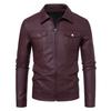 Men's Lapel Leather Jacket Autumn Oversized Slim Motorcycle Riding Suit PU Leather Waterproof Work Clothes