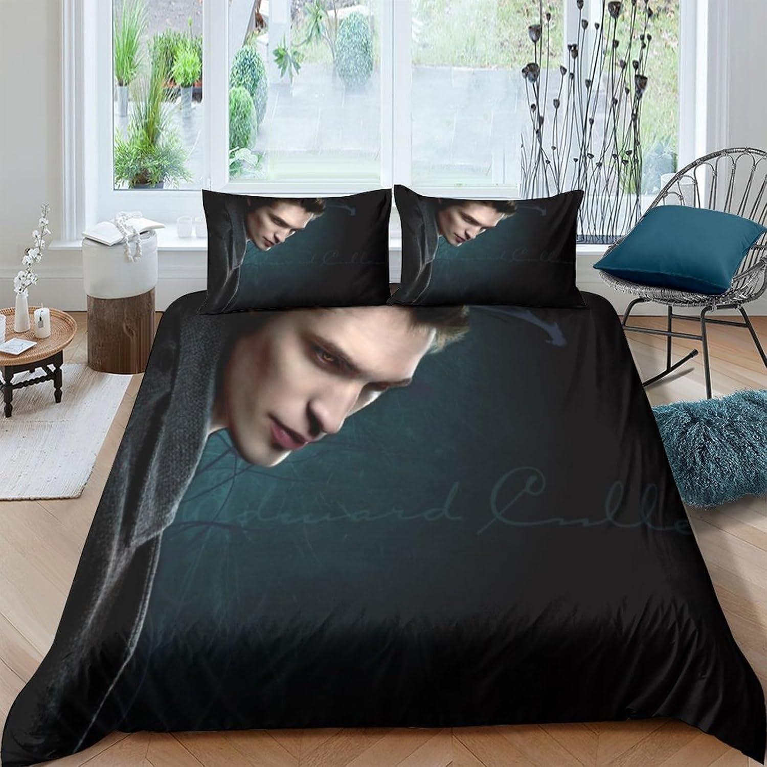 

Постільна білизна Bella Vampire Girl Вишуканий набір постільних речей Набір ковдри The Twilight Набір ковдри для ліжка Постільна білизна Подарунок на день народження EU Single(135*200cm)3pcs