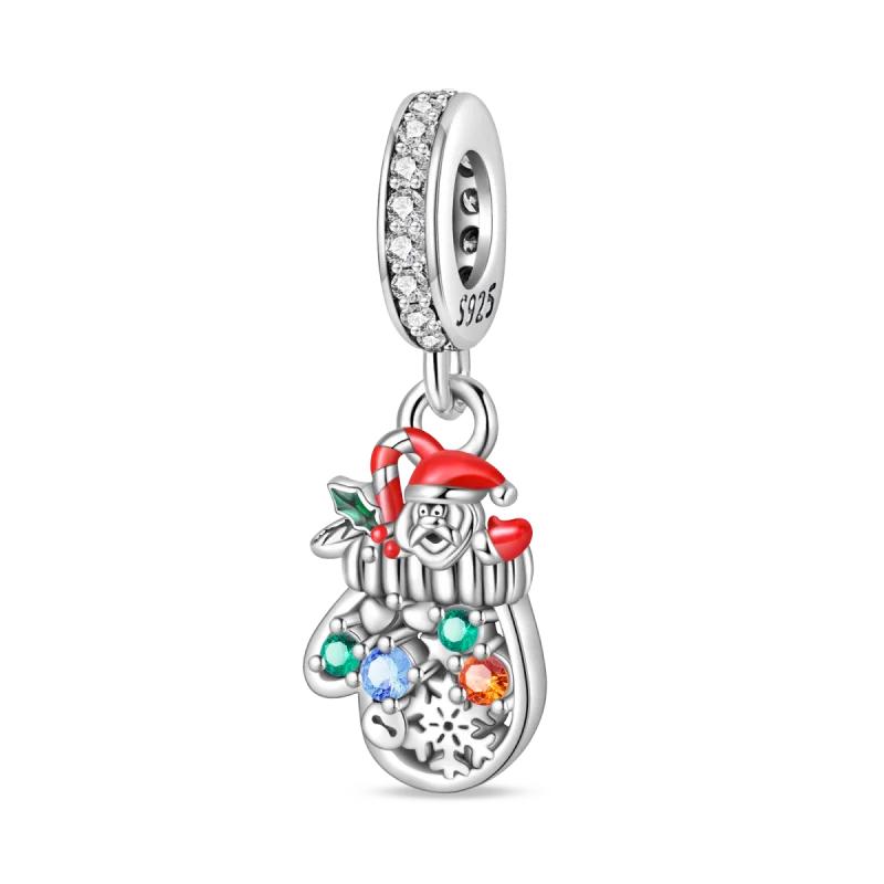 Christmas Charms Copper Christmas Tree Santa Claus Ice Boot Snowflake Pendant Beads Fit Bracelet Diy Jewelry