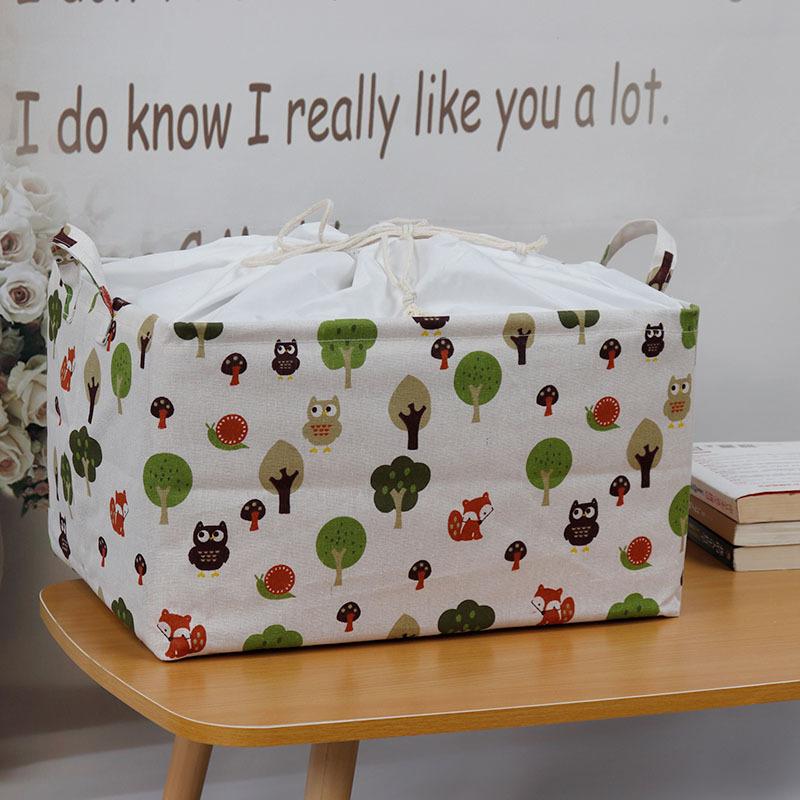 Großer Stoff-Aufbewahrungskorb mit Kordelzug, feuchtigkeitsbeständig, faltbar, Kleider- und Decken-Organizer-Box, Kordelzug, faltbarer Kleiderschrank, Aufräumtasche