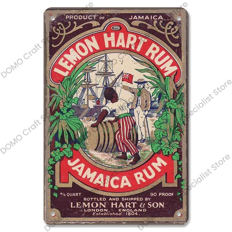 Rum Brand Plaque Vintage Metal Tin Signs Captain Mermaid Metal Poster Retro Wall Art Decor for Bar Pub Club Living Room Home