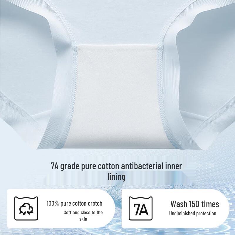 MaoRen Women's Pure Cotton Antibacterial Mid-Waist Briefs