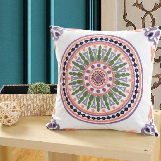 Cotton Embroidery Sofa Cushion Cover Cartoon Pillow Bed Bedside Pillow