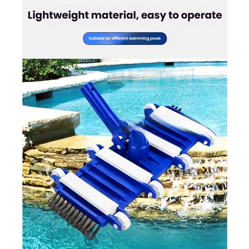 14 Inch Heavy Duty Pool Vacuum Head with Brush for In Ground Above Ground Pools Swimming Pool Cleaner Suction Wheel Accessories