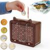 Wooden Piggy Bank Money Box 1000/2000/3000/5000/10000 Euro Savings Challenge Cash Vault Reusable Storage Case Home Decor