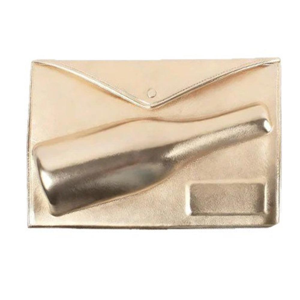New The Ultimate Party Starter Envelope Shape Clutch Bags Sculpted Bottle Silhouette Portable Lady Evening Bags Gold Gifts Bag золотой 3990₽
