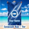 Beach Towel Custom Name Text, Quick Dry Large Towel For Beach HomeBrighton & Hove Albion Football