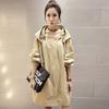 Large Size Women Jacket Spring Hooded Coat Solid Color Casual Loose Windbreaker Boutique Parka Mid-length