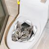 Funny 3D Kitten Toilet Seat Stickers Decals Waterproof Peel & Stick Restroom Animal Decals Decor For Bathroom Washroom