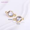 14K Gold Plated Mini Round/Square Connector For Bracelet Necklace Making Fittings,Inlaid Zircon Jewelry Connector Wholesale