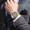POEDAGAR 896 Stainless Steel Strap Fashion Gold Dial Diver Watch Men Waterproof Date Quartz Clock Sport Luminous Watches Relogio