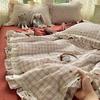 2025 Cloud-Feel Cotton Lace Summer Quilt Set, Machine Washable - Cool & Lightweight for Air Conditioning (Single/Double)