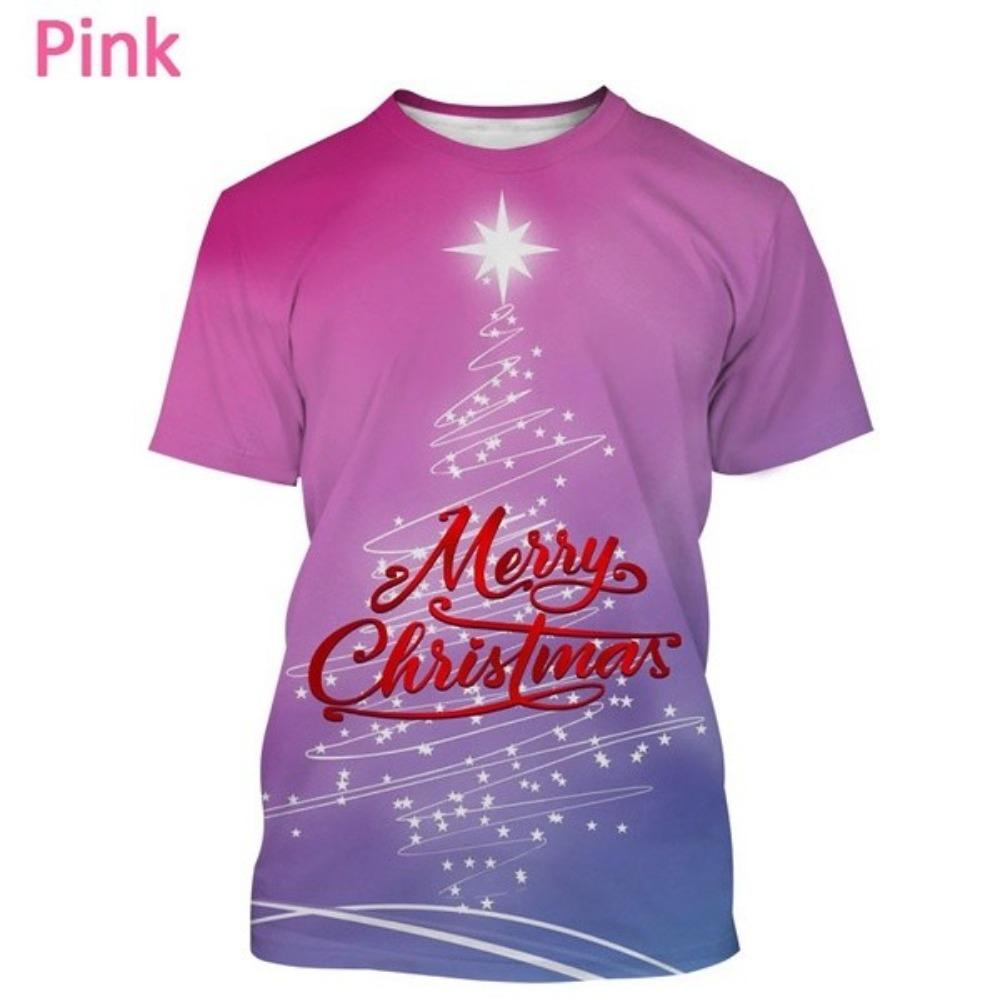 

Latest Christmas 3D Printed T-shirt Christmas Decoration Santa Claus Christmas Tree Casual Fashion Top XS