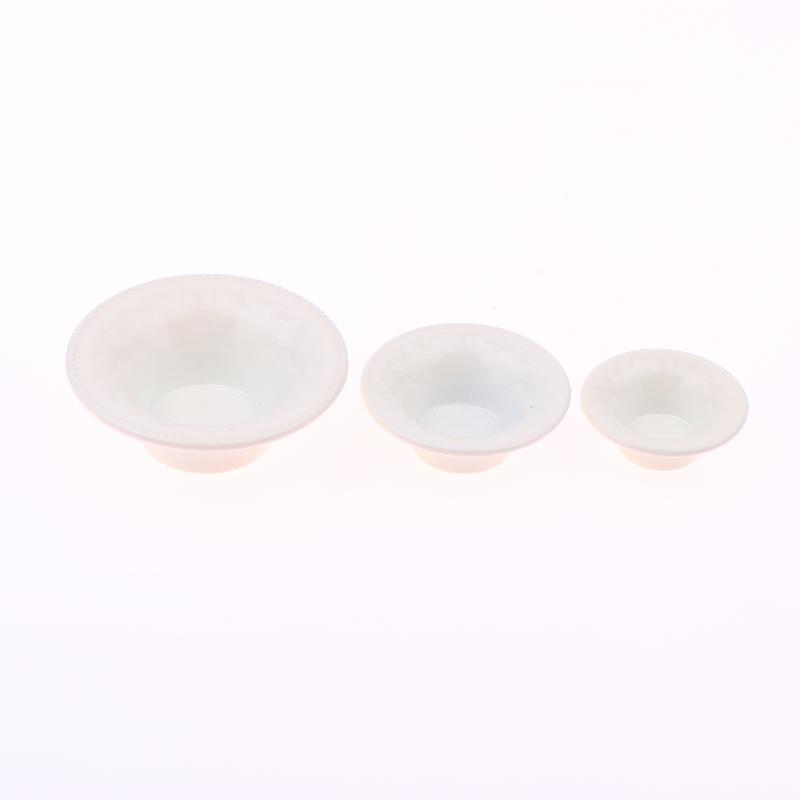 3 Stück Puppenhaus Mini Simulation Westliche Teller Geschirr Modell Puppenhaus Küchendekoration Rollenspielzeug Puppenhauszubehör