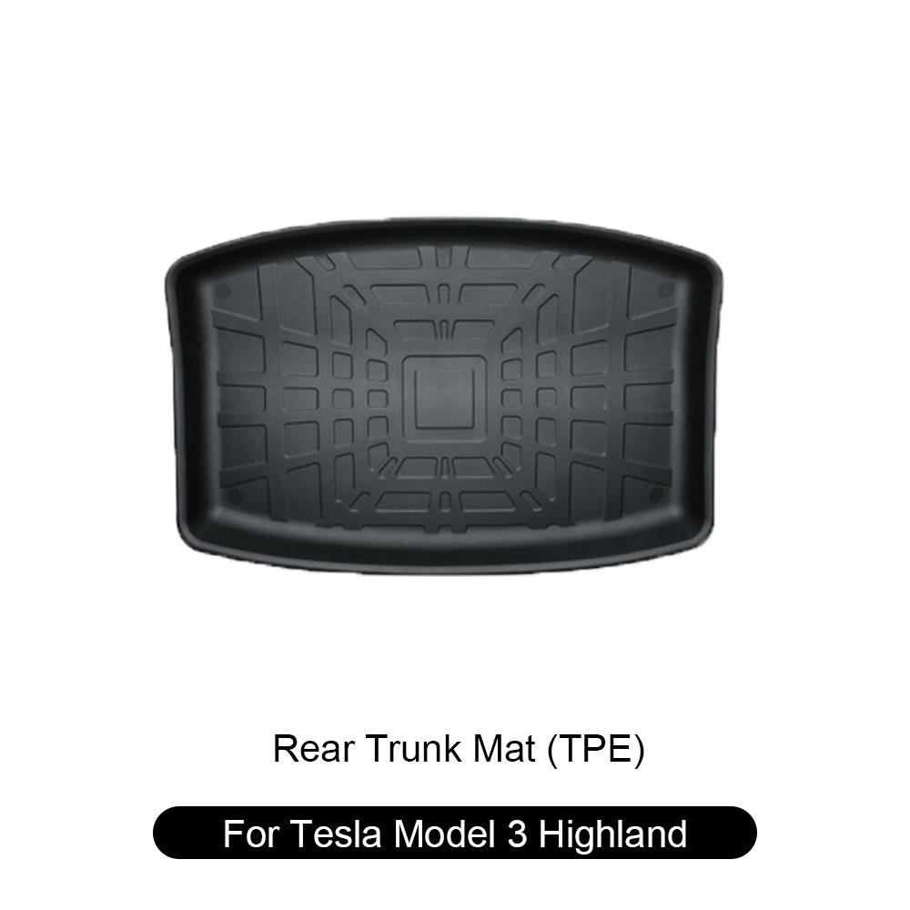 For Tesla Model 3 Highland 2024 TPE Pad Frunk Rear Trunk Mat Rear Trunk Storage Mat Front Trunk Mat Waterproof Protective Pads Rear Trunk Mat