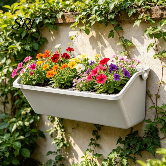 Corrosion-resistant Planter Wall Mounted Self-Watering Plant Pot with Drainage Holes Environmentally Friendly Stackable Vertical for Outdoor