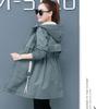 Autumn and Winter Plus Velvet Mid-length Overcoat Women's Slim  All-match Hooded Parka Jacket Female Flocking Trench Coat