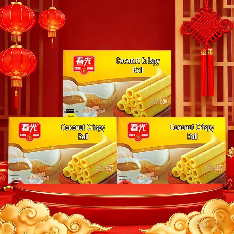 Chunguang Original Coconut Crispy Rolls, 105g
