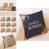 Elegant Letter Print Cotton Linen Pillow Cover For Home Car And Office Decor