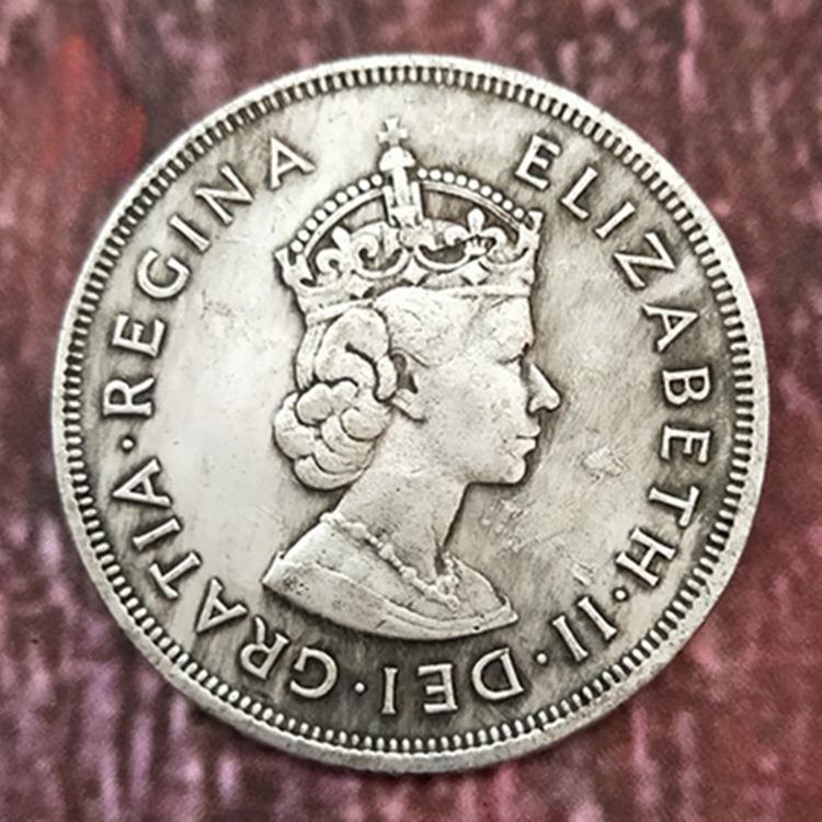 Queen s coin 1959, antique antique coin, copper coin, collectible, white copper silver coin, foreign silver dollar, can be blown