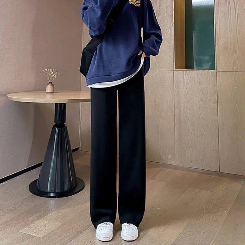 

Summer White Edge Patchwork Wide-Leg Breathable Pants - Korean Style Casual, Slimming, and Versatile for Women and Students 2XL 130-150 lbs