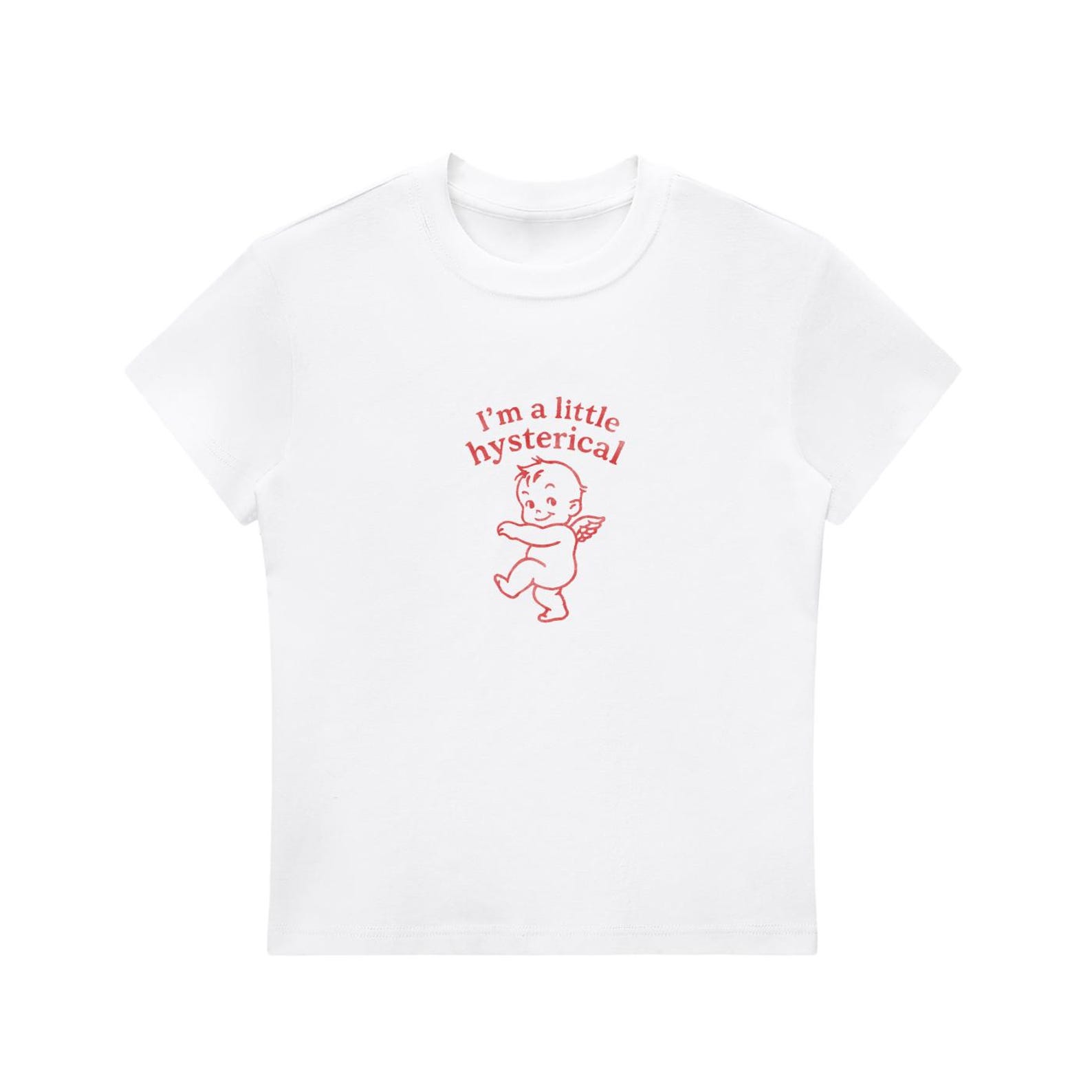 I m A Little Hysterical Baby Tee | Y2K Pastel Cherub Graphic Top 3XL