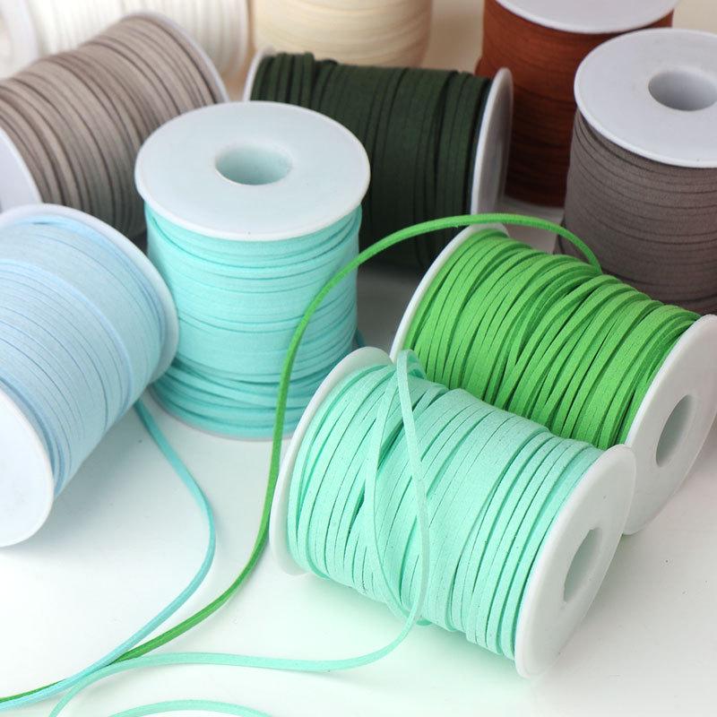2mm Faux Leather Cord for Flower Bouquet Wrapping - Velvet Gift Ribbon for Florist DIY Projects, Large Roll