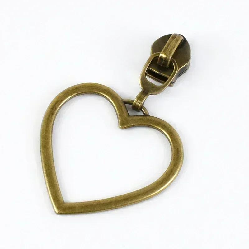 Meetee 5-20 Szt. 5# Suwak do Zamka Błyskawicznego na Zamki Nylonowe Stop Cynku Główka Zamka Dekoracja Brązowy Ciągnik Zamka Błyskawicznego Akcesoria do Szycia Kurtki Płaszcza