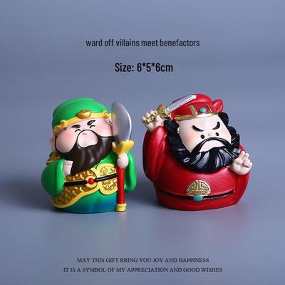 Überwinden Sie Barrieren & Erreichen Sie Erfolg: Guan Gong & Zhong Kui Figur - Fünf Reichtumswege Metaphysische Desktop-Dekoration