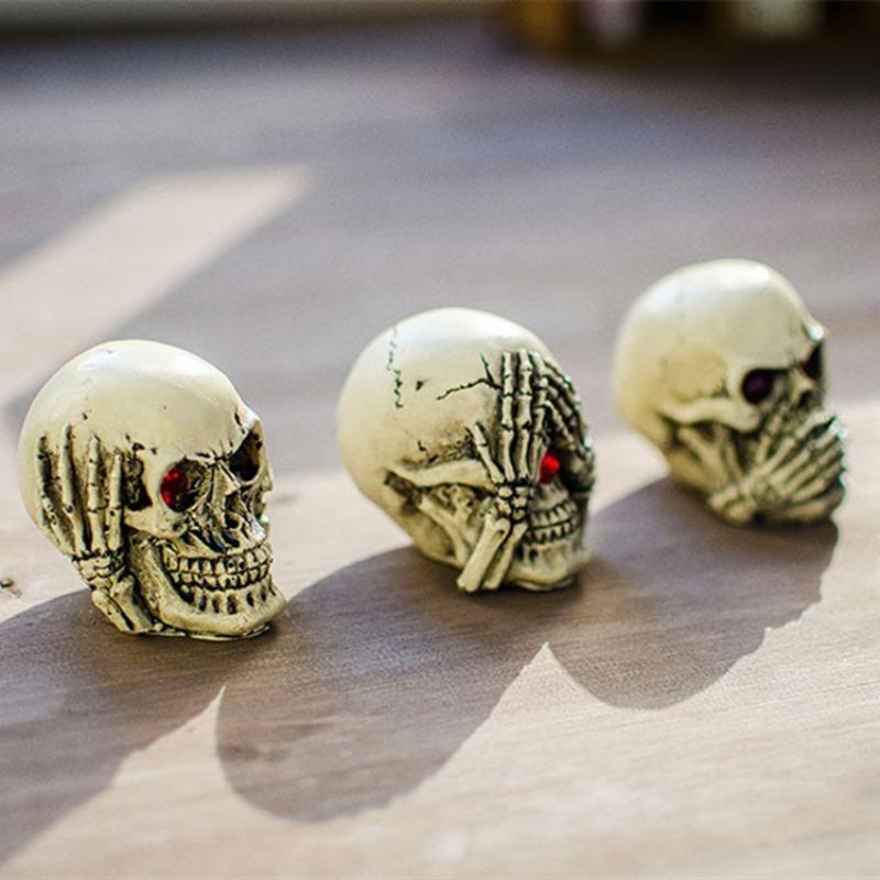 Death-themed Character Skull Resin Craft Skull Model Ornament for Aquarium Landscaping and Halloween Decoration Psychological Sand Table