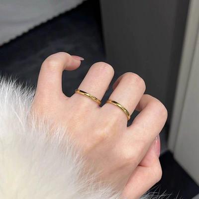 Versatile Cross-Border Stackable Plain Polished Band Rings - Fashionable, Simple, and Individual Cool Style Finger Jewelry.