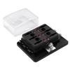 6Ways Blade Fuse Box Block Holder 10-32V Car Boat Marine Fuse Holder Box with LED Warning Light Auto Fuse Connector Switch