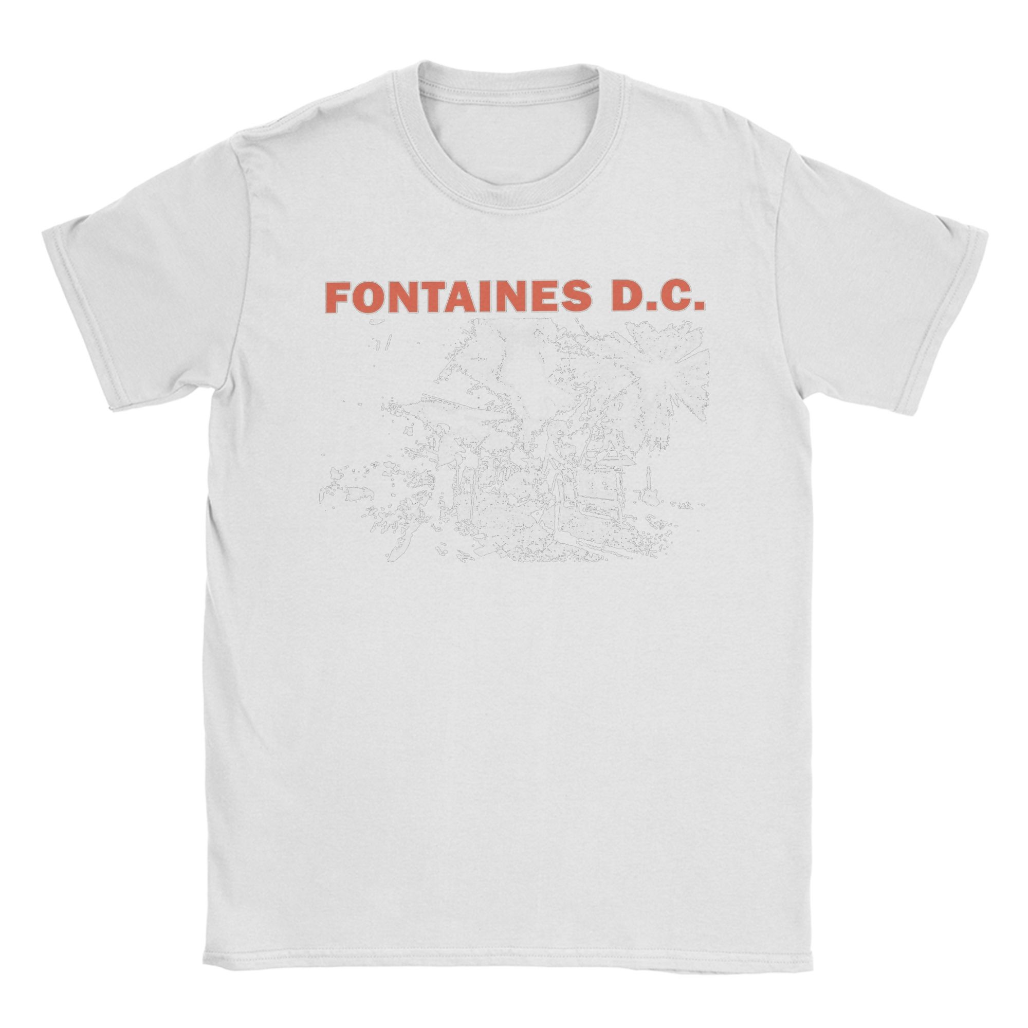 

Fontaines D.C.. Панк Футболки Чоловічі З Чистої Бавовни Повсякденні Футболки Круглий Виріз Футболки З Коротким Рукавом Одяг Новинка M білий