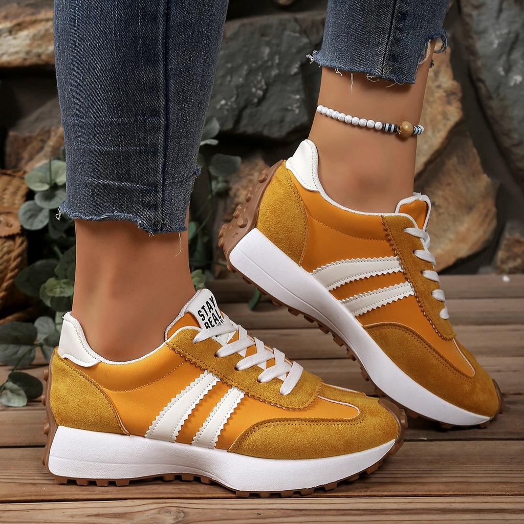 Fashionable New Style Elegant Lace Up Casual Shoes Women Spring/Autumn Round Toe Thick Sole Anti Slip Comfortable Sports Shoes