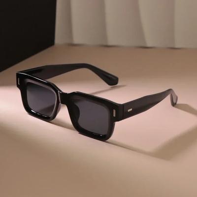 Retro Square Sonnenbrille Damen Mode Kunststoffrahmen Vintage Sonnenbrille Herren Stilvolle Übergroße Brille