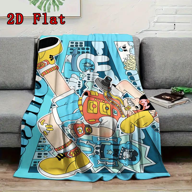 Happy Boy illustration 2D Flat Pattern Flannel Blanket High quality All Seasons Warmth and Comfort Perfect for Christmas Gifts.MMT0918291