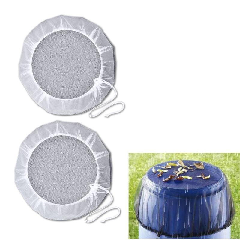 2/4 Stück Langlebige Netzabdeckung 2-in-1 für Regen - Netz mit Kordelzug, um Blätter und Ablagerungen aus der Regenwassersammlung fernzuhalten Tan