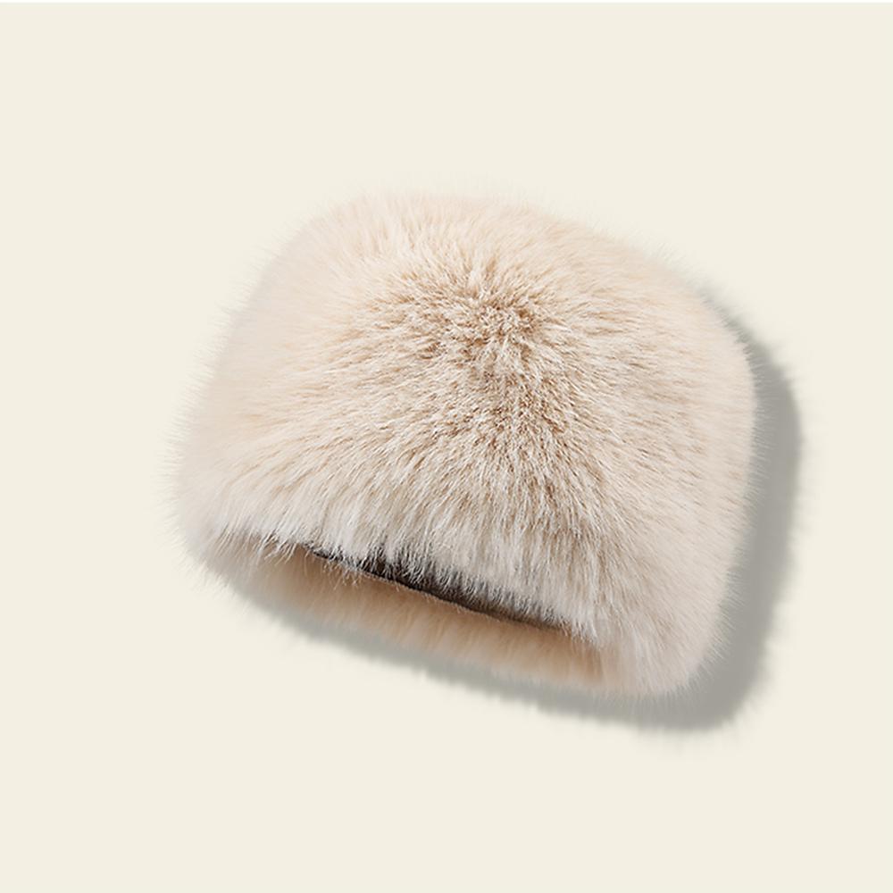 Warm and environmentally friendly fur hat for women, autumn and winter cold protection ear protection bucket hat