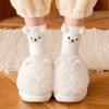 Women Winter Warm Fluffy Socks Home Floor Sleep Kawaii 3D Bear Cute Animal Thick Fleece Fuzzy Sock Japanese Fashion Korean Style