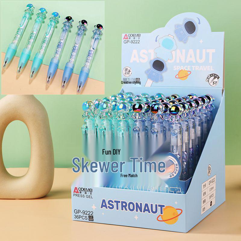 36-Piece Fun DIY Clickable Black Pens, 0.5mm, Creative Interlocking Design for Students