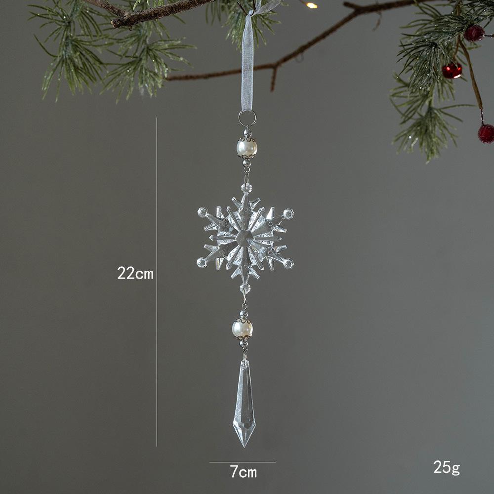 1Pcs Christmas Decoration Crystal Snowflake Hanging Xmas Tree Pendant Ornaments for Home Decor Party 2025 New Year Supplies