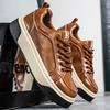 Light Luxury Autumn Men's Leather Casual Shoes Student Versatile Platform Men's Shoes Tide Live Broadcast Sports Niche Skateboard Shoes