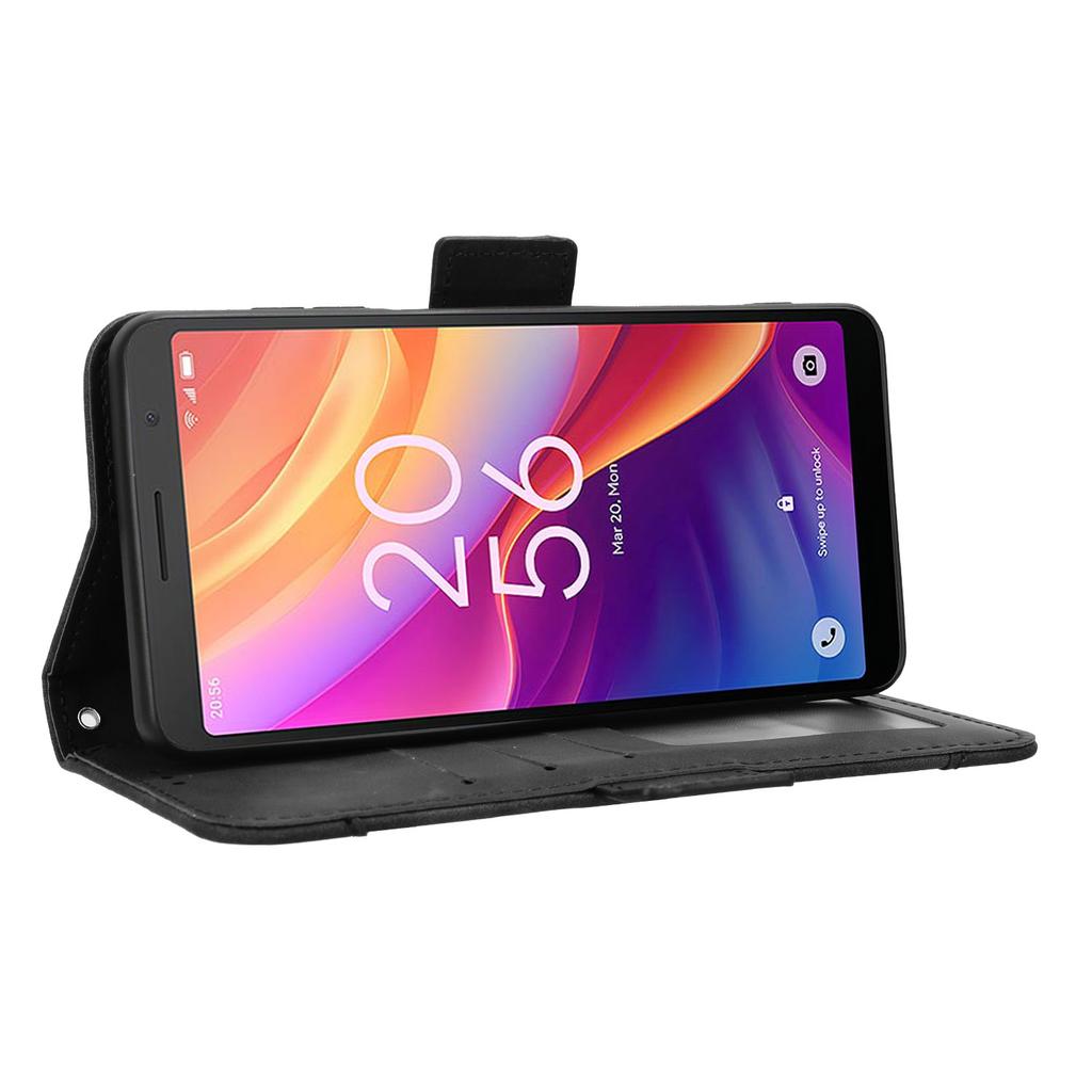 For TCL 501 Leather Case with Multiple Card Slots Folio Flip Wallet Phone Cover