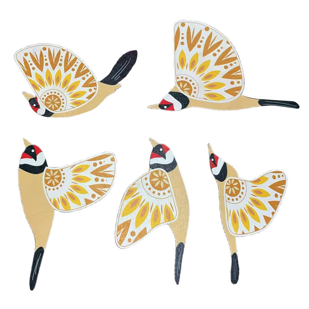5Pcs Wooden Flying Bird Wall Decor for Living Room Home