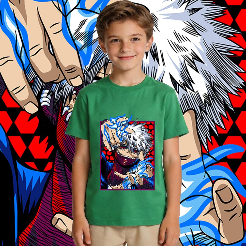 Boys Girls Cotton T Shirt My Hero Academia Dabi Anime Print Kids Casual Short Sleeve Top Soft Breathable Summer Clothing